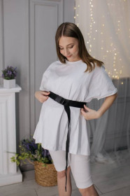 Шорти Шорты ^/--/^ B /--/ 007 Комплект велосипедки в рубчик і футболка oversize для вагітних із секретом для годування Білий ^_^^^ B /--/ 007 Комплект велосипедки в рубчик и футболка oversize для беременных с секретом для кормления Белый - фото фото фото