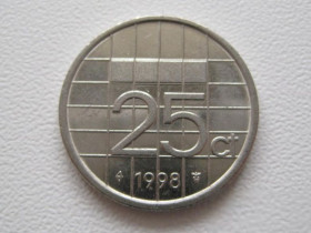 Нідерланди Нидерланды ^/--/^ Нидерланды 25 центов 1998 года 21331 ^_^^^ Нідерланди 25 центів 1998 року 21331 - фото фото фото