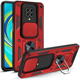 Чохли, бампера Чехлы, бампера ^/--/^ Чохол Fiji Camera Defence для Xiaomi Redmi Note 9 Pro бампер із захистом камери та підставкою Red ^_^^^ Чехол Fiji Camera Defence для Xiaomi Redmi Note 9 Pro бампер с защитой камеры и подставкой Red - фото фото фото