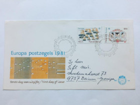 Європа Европа ^/--/^ НИДЕРЛАНДЫ 1981 г. КПД. ЕВРОПА. СЕПТ. Лицевая часть конверта. ^_^^^ НІДЕРЛАНДИ 1981 р. ККД. Європа. СЕПТ. Особиста частина конверта. - фото фото фото