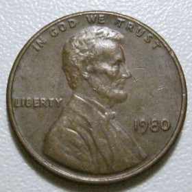 Обігові Обиходные ^/--/^ США 1 цент 1980 року #40079 ^_^^^ США 1 цент 1980 года #40079 - фото фото фото