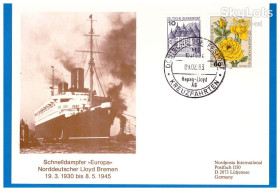 Тематичні колекції Тематические коллекции ^/--/^ Флот Германия 1983  г   - СГ - Хапаг Ллойд ^_^^^ Флот Німеччина 1983 р - СГ - Хапаг Ллойд - фото фото фото