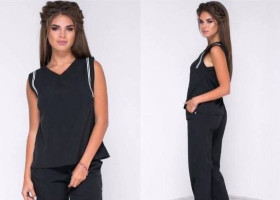 Костюми Костюмы ^/--/^ Костюм женский двойка в черном цвете 44-46 /--/ рр ^_^^^ Костюм жіночий двійка в чорному кольорі 44-46 /--/ рр - фото фото фото
