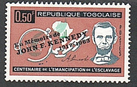 Того Того ^/--/^ Того  (1964) Памяти президента Джона Ф. Кеннеди. Надпечатка ^_^^^ 1964 — Пам'яті президента Джона Ф. Кеннеді. Надпечатка - фото фото фото