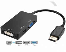 Кабелі та перехідники Кабели и переходники ^/--/^ Переходник Конвертер DisplayPort to HDMI DVI VGA 3 IN 1 ^_^^^ Конвертер DisplayPort to HDMI DVI VGA 3 IN 1 - фото фото фото