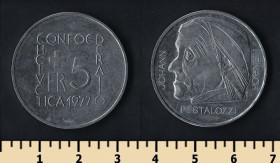 Швейцарія Швейцария ^/--/^ Швейцария 5 франков 1977 ^_^^^ Швейцарія 5 франків 1977 - фото фото фото