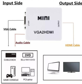 Шлейфи, перехідники Шлейфы, переходники ^/--/^ Конвертор VGA to HDMI/перехідник VGA to HDMI Video Converter 1080 /--/ p Full HD VGA /--/ 2 /--/ HDMI ^_^^^ Конвертор VGA to HDMI / Переходник VGA to HDMI Video Converter - фото фото фото