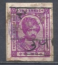 Індія Индия ^/--/^ Индия Штат Кишенгар 1928 Раджа 2 А 1 /--/ м. гаш. ^_^^^ Індія Штат Кишенгар 1928 Раджа 2 А 1 /--/ м. гаш. - фото фото фото