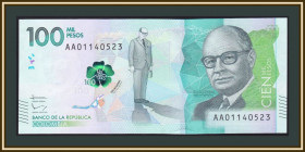 Колумбія Колумбия ^/--/^ Колумбия 100000 песо 2014 P-463  (463 /--/ a) UNC ^_^^^ Колумбія 100000 песо 2014 P-463 (463 /--/ a) UNC - фото фото фото