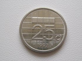 Нідерланди Нидерланды ^/--/^ Нидерланды 25 центов 1997 года 23325 ^_^^^ Нідерланди 25 центів 1997 року 23325 - фото фото фото