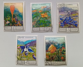 СРСР - СССР - ^/--/^ СССР 1976 Цветы Кавказа, гашеные (I) ^_^^^ СРСР 1976 Квіти Кавказу, гашені (I) - фото фото фото