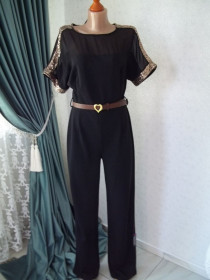Комбінезони Комбинезоны ^/--/^ Prom     ( S - 44 р ) New Look Женский комбинезон ромпер брючный  черный Новый Оригинал! ^_^^^ Prom (S - 42 / 44 р ) New Look Жіночий комбінезон ромпер брючний чорний Новий Оригінал! - фото фото фото