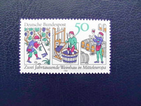 НДР, ФРН ГДР, ФРГ ^/--/^ Поштова марка Німеччина ФРН &amp;quot; Дві тисячі років виноградарства в центральній Європі &amp;quot; 1980 рік ** ^_^^^ Почтовая марка Германия ФРГ &amp;quot; Две тысячи лет виноградарства в центральной Европе &amp;quot; 1980 год ** - фото фото фото