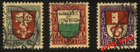 Швейцарія Швейцария ^/--/^ Швейцария -Гербы- 1919 /--/ г. № 148‑150 серия гашеная ^_^^^ Швейцарія - Герби - 1919 /--/ р. No 148-150 серія гашена - фото фото фото