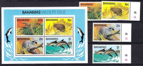 Фауна Фауна ^/--/^ NM Фауна  Багамы / Bahamas  1982 г MNH - блок + марки ^_^^^ NM Фауна Багами / Bahamas 1982 MNH - блок + марки - фото фото фото