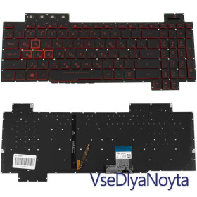 Клавіатури Клавиатуры ^/--/^ Клавиатура для ноутбука ASUS (FX /--/ 504 series) rus, black, без фрейма, подсветка клавиш (RED) ^_^^^ Клавіатура для ноутбука ASUS (FX /--/ 504 series) rus, black, без фрейму, підсвічування клавіш (RED) - фото фото фото
