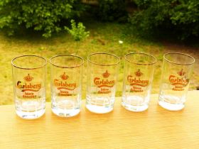 Інше Другое ^/--/^ * 5  шт. - Пивные бокалы  Carlsberg -  Карлсберг - дания - позолота - ^_^^^ 5 шт. Пивні келихи Carlsberg - Карлсберг - данини - позолота - фото фото фото