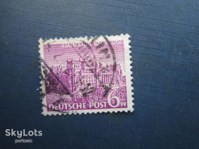 Інше Другое ^/--/^ Марка Німеччина Західний Берлін 1949 Архітектура Рейхстаг 6 пф гаш ^_^^^ Марка Германия Западный Берлин 1949 Архитектура Рейхстаг 6 пф MH - фото фото фото