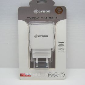 Акумулятори Аккумуляторы ^/--/^ Зарядное устройство CYBOO 20 /--/ W, PD Type-C, White, сетевое ^_^^^ Зарядний пристрій CYBOO 20 /--/ W, PD Type-C, White, мережний - фото фото фото
