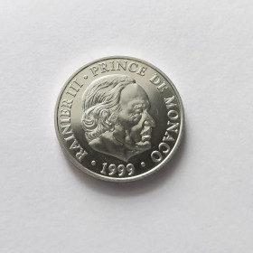 Монако Монако ^/--/^ 100 ФРАНКОВ МОНАКО 1999 состояние UNC серебро 15/0.900 РЕДКАЯ!!! ^_^^^ 1999 — стан UNC срібло Рідка!!! - фото фото фото