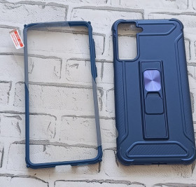 Чохли, бампера Чехлы, бампера ^/--/^ Синій протиударний чохол для Samsung Galaxy S /--/ 21 Plus  (S /--/ 21+) + Захисне скло в комплекті ^_^^^ Синий противоударный чехол для Samsung Galaxy S /--/ 21 Plus (S /--/ 21+) + Защитное стекло в комплекте - фото фото фото