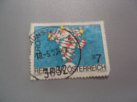 Австрія Австрия ^/--/^ марка Австрия 1993 искусство цирк гаш №2205 ^_^^^ Марка Австрія 1993 мистецтво цирк гаш No 2205 - фото фото фото