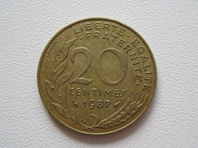 Франція Франция ^/--/^ Франция 20 сантимов 1987 года 9739 ^_^^^ Франція 20 сантимів 1987 року 9739 - фото фото фото