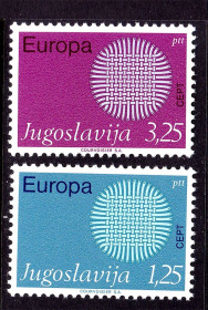 Балканський півострів Балканский полуостров ^/--/^ Югославия  1970 г MNH - EUROPA CEPT - ^_^^^ Югославія 1970 MNH - EUROPA CEPT - фото фото фото