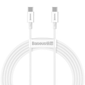 Кабелі Кабели ^/--/^ Кабель Baseus Superior Series Type-C-Type-C 100 /--/ W (5 /--/ A) 1 /--/ м для швидкої зарядки і передачі даних White  ^_^^^ Кабель Baseus Superior Series Type-C-Type-C 100 /--/ W (5 /--/ A) 1 /--/ м для быстрой зарядки и передачи данных White - фото фото фото