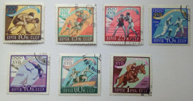 СРСР - СССР - ^/--/^ СССР 1960 XVII Олимпийские игры в Риме, гашеные ^_^^^ СРСР 1960 XVII Олімпійські ігри в Римі, гашені - фото фото фото