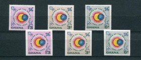 Освоєння космосу Освоение космоса ^/--/^ Гана  Ghana Space 1964 Mi 170-172 /--/ AB International Quiet Sun Tear MNH ^_^^^ Гана Ghana Space 1964 Mi 170-172 /--/ AB International Quiet Sun Tear MNH - фото фото фото