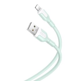 Кабелі Кабели ^/--/^ Кабель XO NB /--/ 212 Lightning - USB 1 /--/ м (2.1 /--/ А) Apple Iphone для зарядки і передачі даних Green - фото фото фото