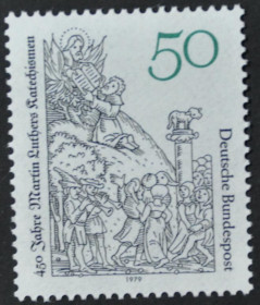Інше Другое ^/--/^ ФРГ Катехизис Мартина Лютера. Старинная гравюра 1979 ^_^^^ ФРН Катехізис Мартіна Лютера. Старовинна гравюра 1979 - фото фото фото