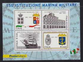 Транспорт Транспорт ^/--/^ Италия 2011  г MNH - блок - барк - академия в Ливорно . ^_^^^ Італія 2011 р MNH - блок - барк - академія в Ліворно. - фото фото фото