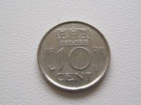 Нідерланди Нидерланды ^/--/^ Нидерланды 10 центов 1978 года 23266 ^_^^^ Нідерланди 10 центів 1978 року 23266 - фото фото фото