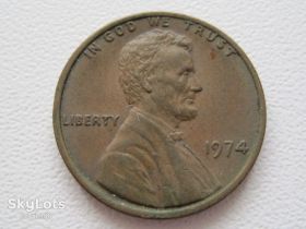Обігові Обиходные ^/--/^ США 1 цент 1974 года #20515 ^_^^^ США 1 цент 1974 року #20515 - фото фото фото