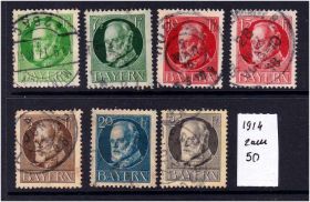 Німецька імперія (-) Германская империя (-) ^/--/^ Германия  1914 г  - гаш - BAYERN ^_^^^ Німеччина 1914 — гаш — BAYERN - фото фото фото