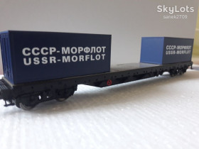 H H ^/--/^ 4-х осная  платформа с 2-мя  контейнерами Piko &amp;quot;СССР Морфлот&amp;quot;  H /--/ 0               (1:87) ^_^^^ 4-х вісна платформа з контейнерами Piko &amp;quot;СР Морфлот &amp;quot; H /--/ 0 (1:87) - фото фото фото