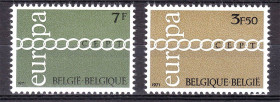 Бенілюкс Бенилюкс ^/--/^ Бельгия  1971 г  MNH  - ЕВРОПА  СЕПТ /  EUROPA  CEPT   желтая люминисценсия - ^_^^^ Бельгія 1971 р MNH - ЄВРОПА СЕПТ / EUROPA CEPT жовта люмінісценсія - - фото фото фото