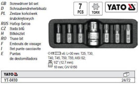 Інші інструменти Другие инструменты ^/--/^ Набор бит насадка отвертки TORX YATO переходник 1/2 7 штук YT-0410 ^_^^^ Набір біт насадка викрутки TORX YATO перехідник 1/2 &amp;quot; 7 штук YT-0410 - фото фото фото