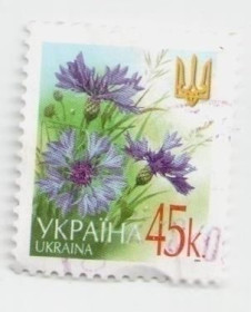 Після  року После  года ^/--/^ Украина Почтовая марка 45 коп Волошки 2002 (гаш.) Васильки флора цветы ^_^^^ Поштова марка 45 коп Волошки 2002 (гаш.) Васильки флора квіти - фото фото фото
