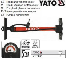 Інші інструменти Другие инструменты ^/--/^ Насос ручной поршневий YATO манометр P /--/ 8 Bar YT-73521 ^_^^^ Насос ручний поршневий YATO Польща манометр P /--/ 8 Bar YT-73521 - фото фото фото
