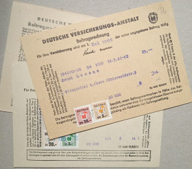 Інше Другое ^/--/^ Поліс страхування, 3 штуки від 1962, 1965 і 1972 років НДР DDR ^_^^^ Полис страхования, 3 штуки от 1962, 1965 и 1972 годов ГДР DDR - фото фото фото