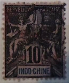 Франція Франция ^/--/^ Франция  колония Индокитай 1901  г. № 6 гашеная ^_^^^ Франція колонія Індокитай 1901 р. No 6 гашена - фото фото фото