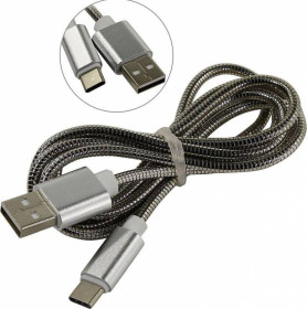 Зарядні пристрої Зарядные устройства ^/--/^ Кабель Usb Type C в металлической оплетке, 1 метр ^_^^^ Кабель Usb Type C в металевій оплетці, 1 метр - фото фото фото