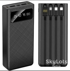 Зовнішні акумулятори (Power Bank) Внешние аккумуляторы (Power Bank) ^/--/^ Повербанк Smart Safe 30000 мАг з ліхтариком та 4 кабелями 2×USB  (19985) ^_^^^ Повербанк Smart Safe 30000 мАч с фонариком и 4 кабелями 2×USB (19985) - фото