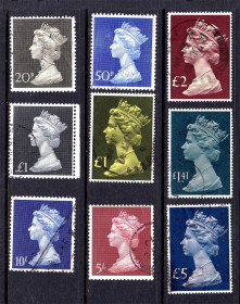 Словаччина Словакия ^/--/^ Великобритания  гаш  - HM QE-II - стандарт - ^_^^^ Великобританія гаш - HM QE-II - стандарт - фото фото фото