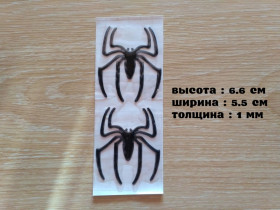 Наліпки, емблеми Наклейки, эмблемы ^/--/^ Наклейка на авто Паук Черный 1 пара выпуклая ^_^^^ Наклейка на авто Паук Чорний 1 пара опукла - фото фото фото