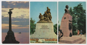 СРСР СССР ^/--/^ КРЫМ - СЕВАСТОПОЛЬ - ПАМЯТНИКИ  1969 г.  чистые  3 шт.  ^_^^^ КРИМ - СЕВАСТОПОЛЬ - ПАМ'ЯТНИКИ 1969 р. чисті 3 шт. - фото фото фото