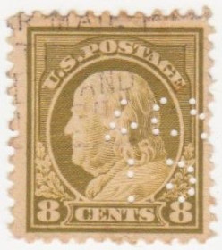 Північна Америка Северная Америка ^/--/^ США 1917 г.№ 420 гашеная перфин ^_^^^ США 1917 р. No 420 гашена перфін - фото фото фото